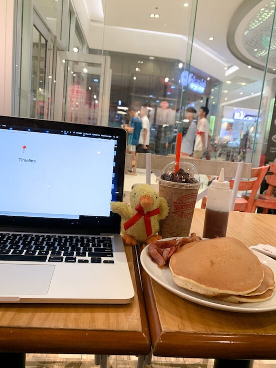 Our first meeting in a coffee shop in Angeles City