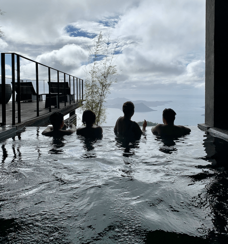 Qi wellness living pool with friends