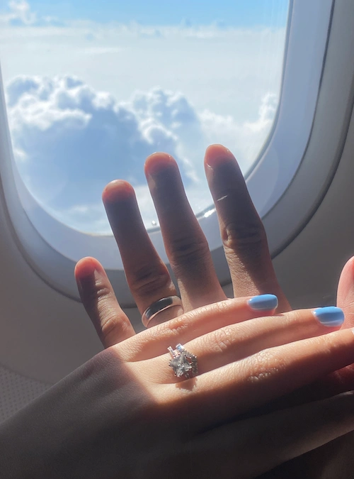 First plane ride as husband and wife