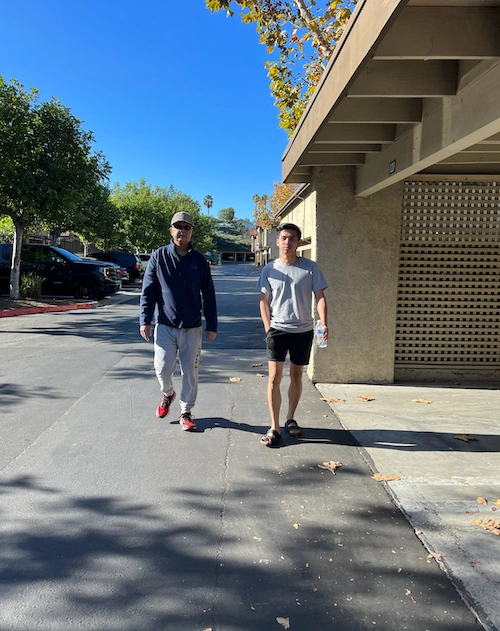 AJ and papa on our morning walk