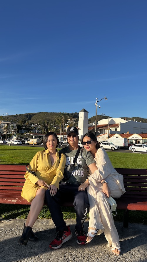 with ate and papa at the beach