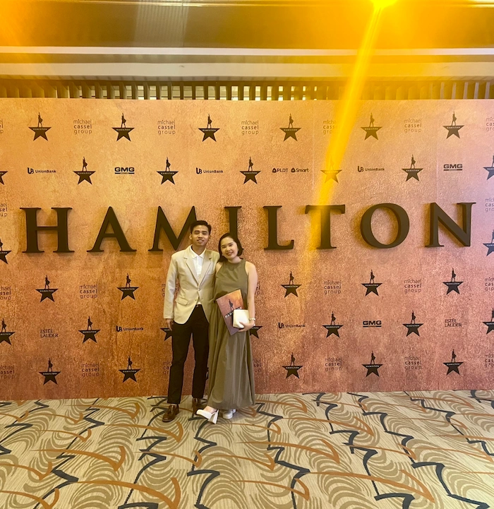 Hamilton backdrop with AJ