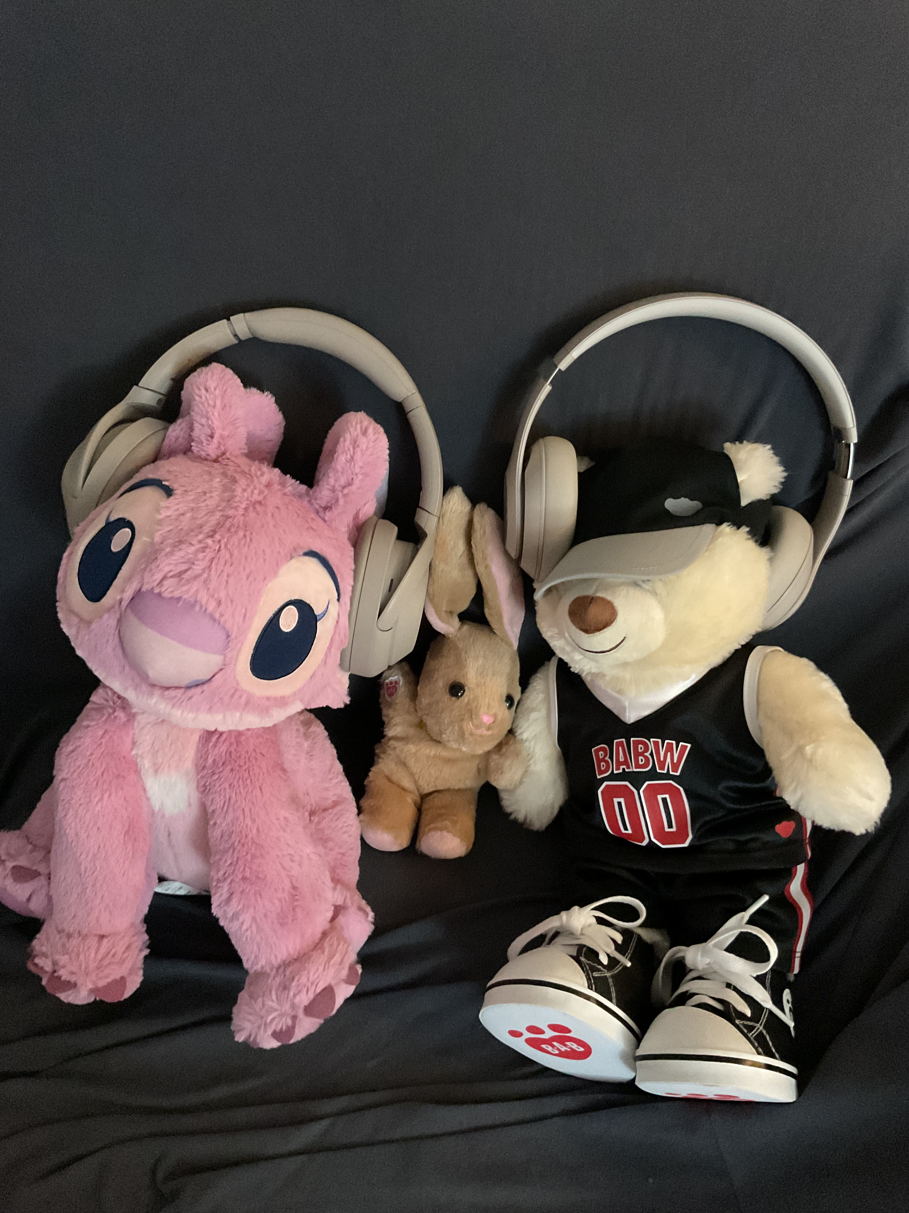 Paulette, Angel and Alex III stuffed toys