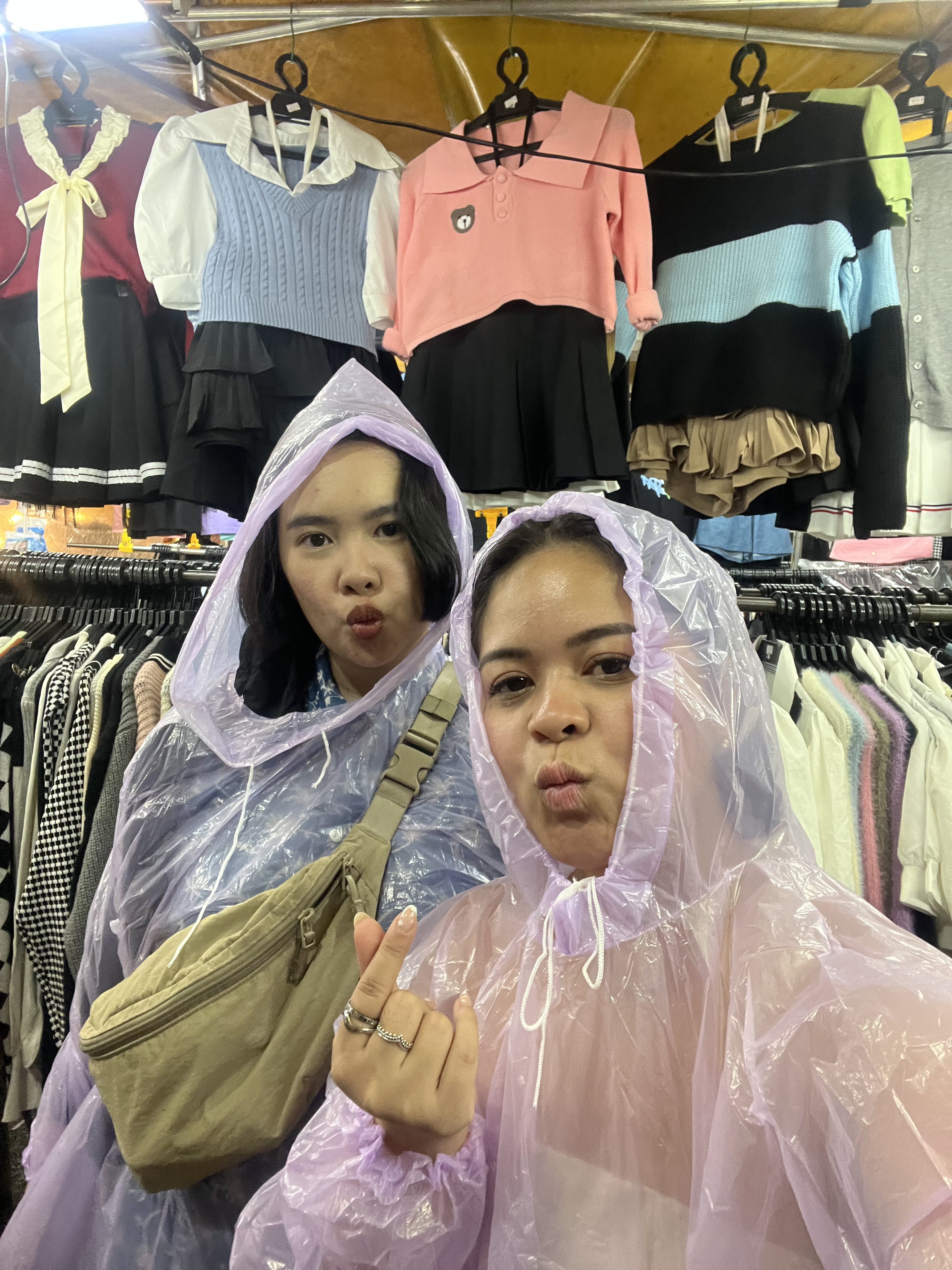 Kwe and Clau at a night market
