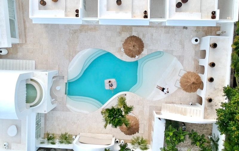 Aj and Kwe drone shot in Bali
