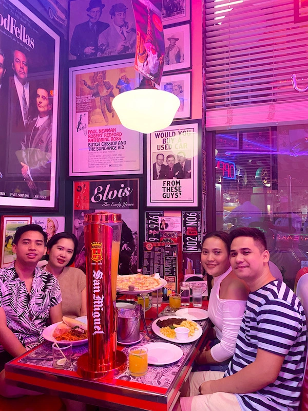 AJ and Gwe and Cho and Pau in Filling Station Bar And Cafe in Makati