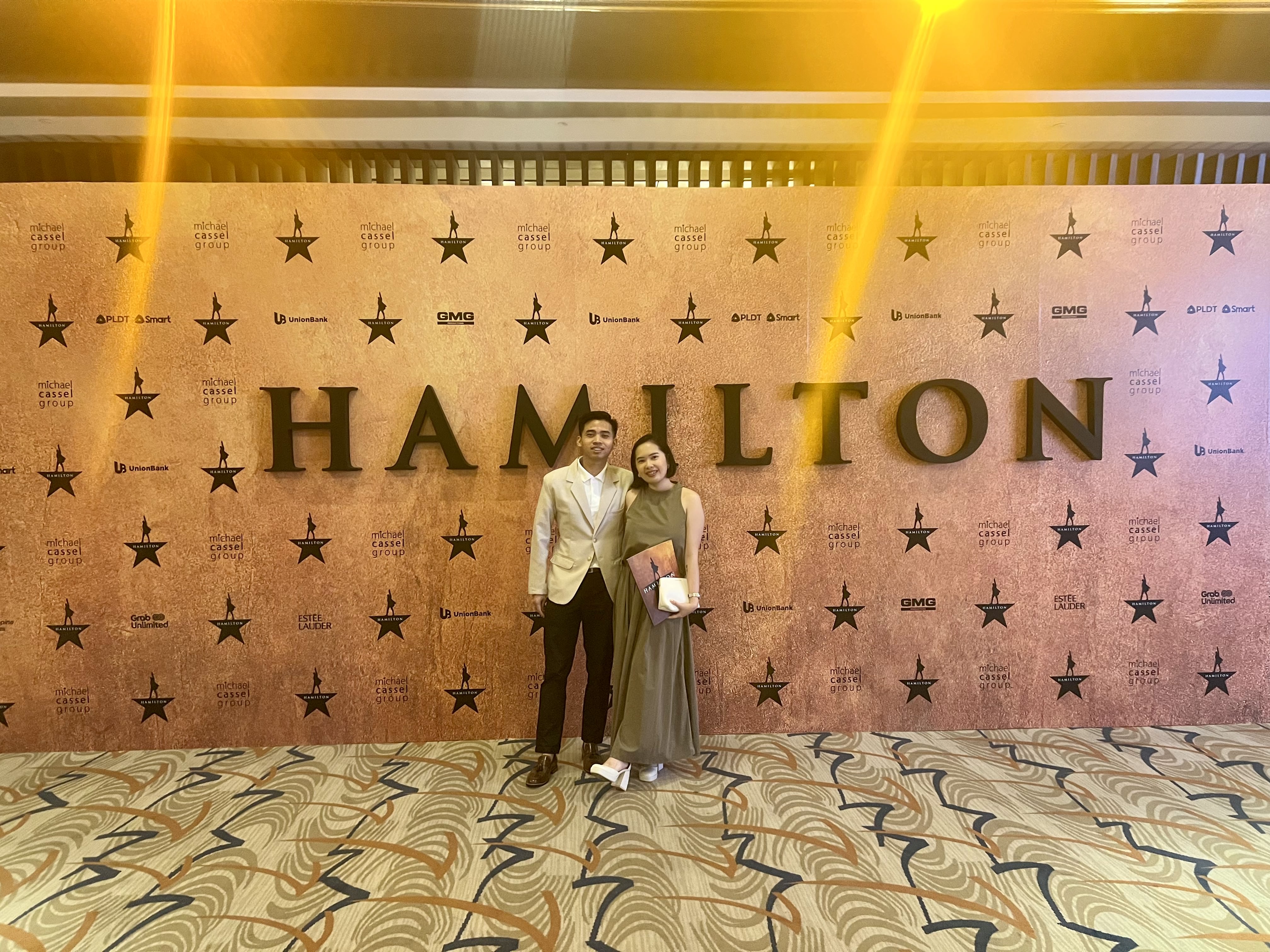 Hamilton backdrop + AJ and Kweh