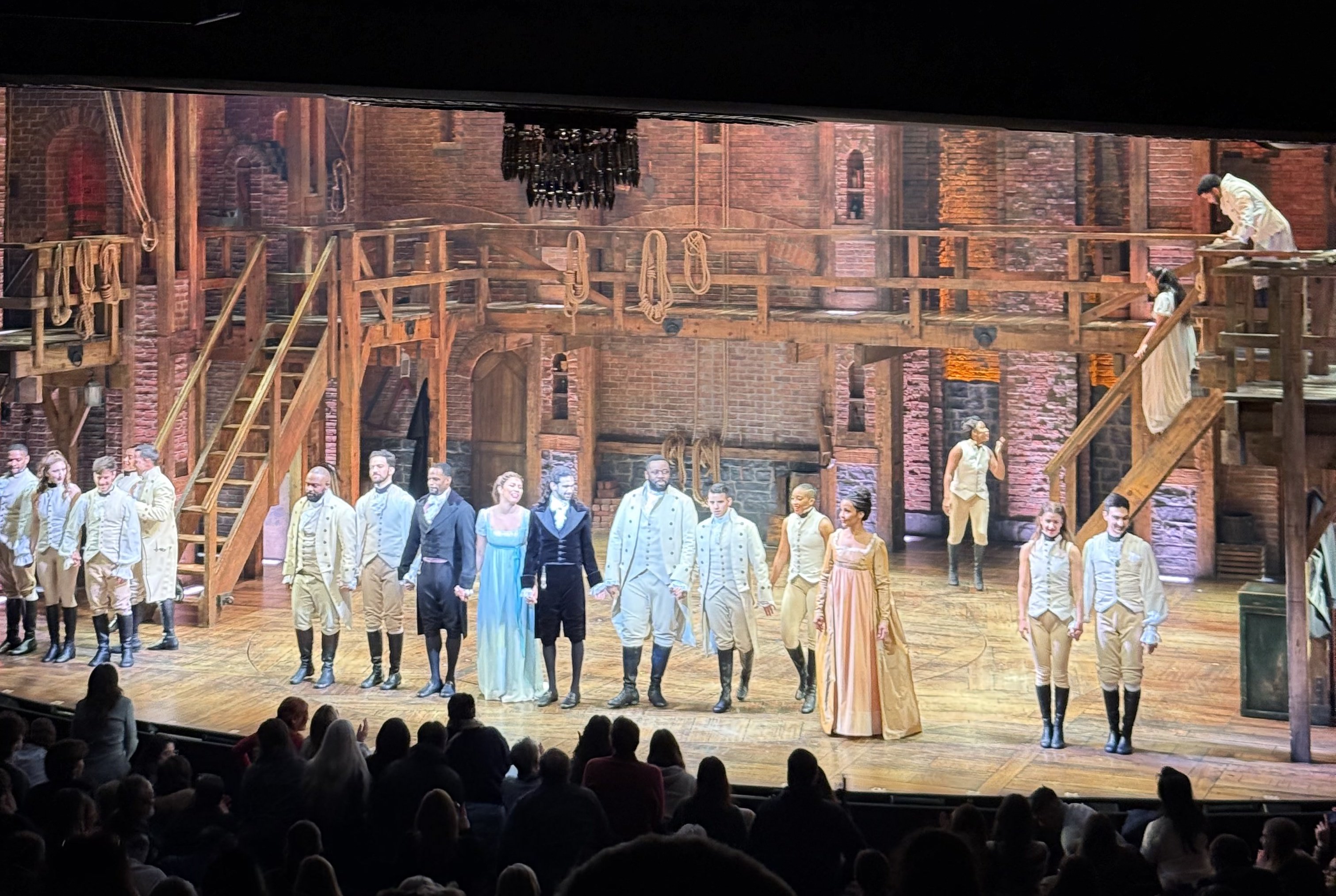 Hamilton the Musical curtain call in New York