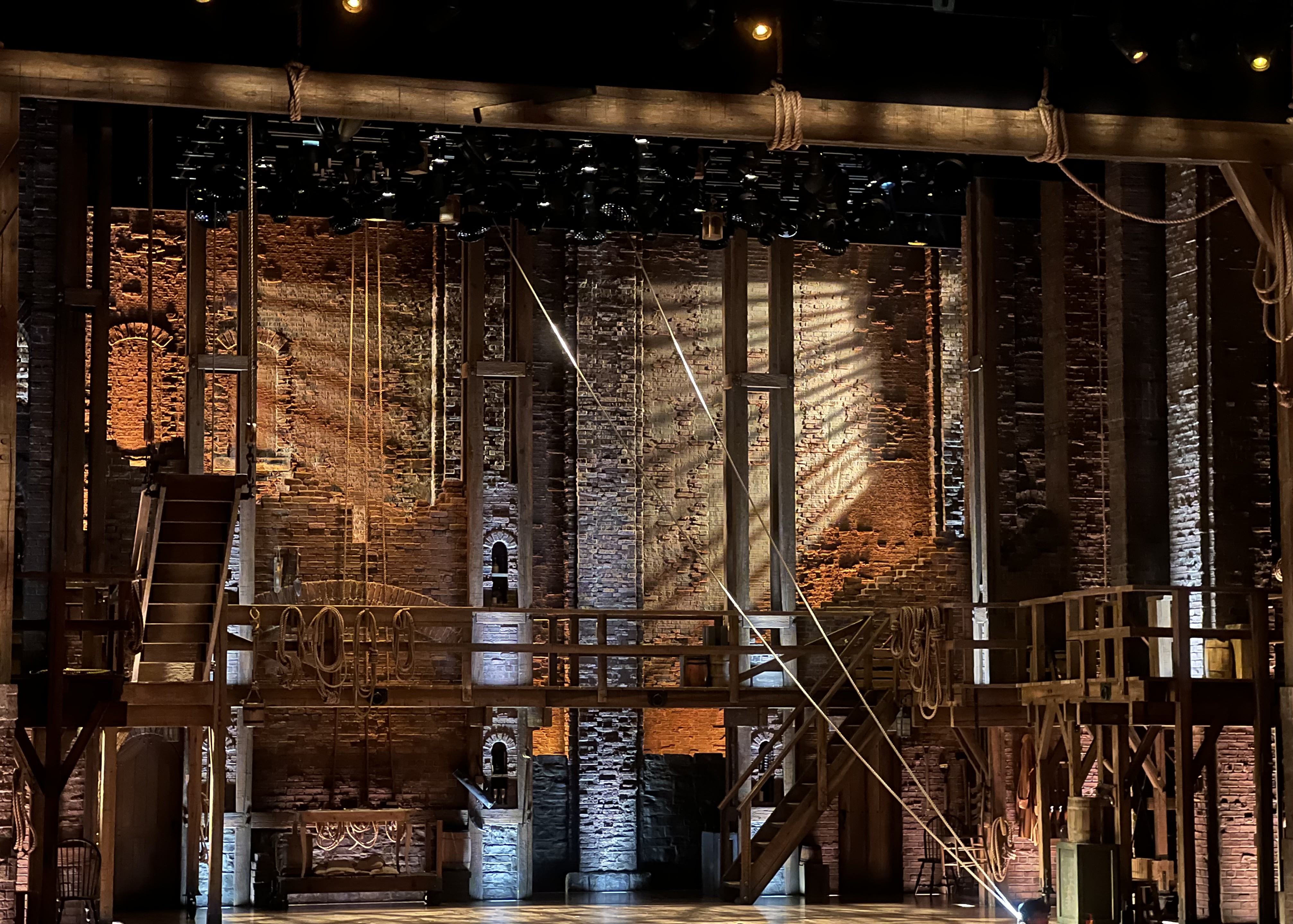 Hamilton the Musical stage in New York