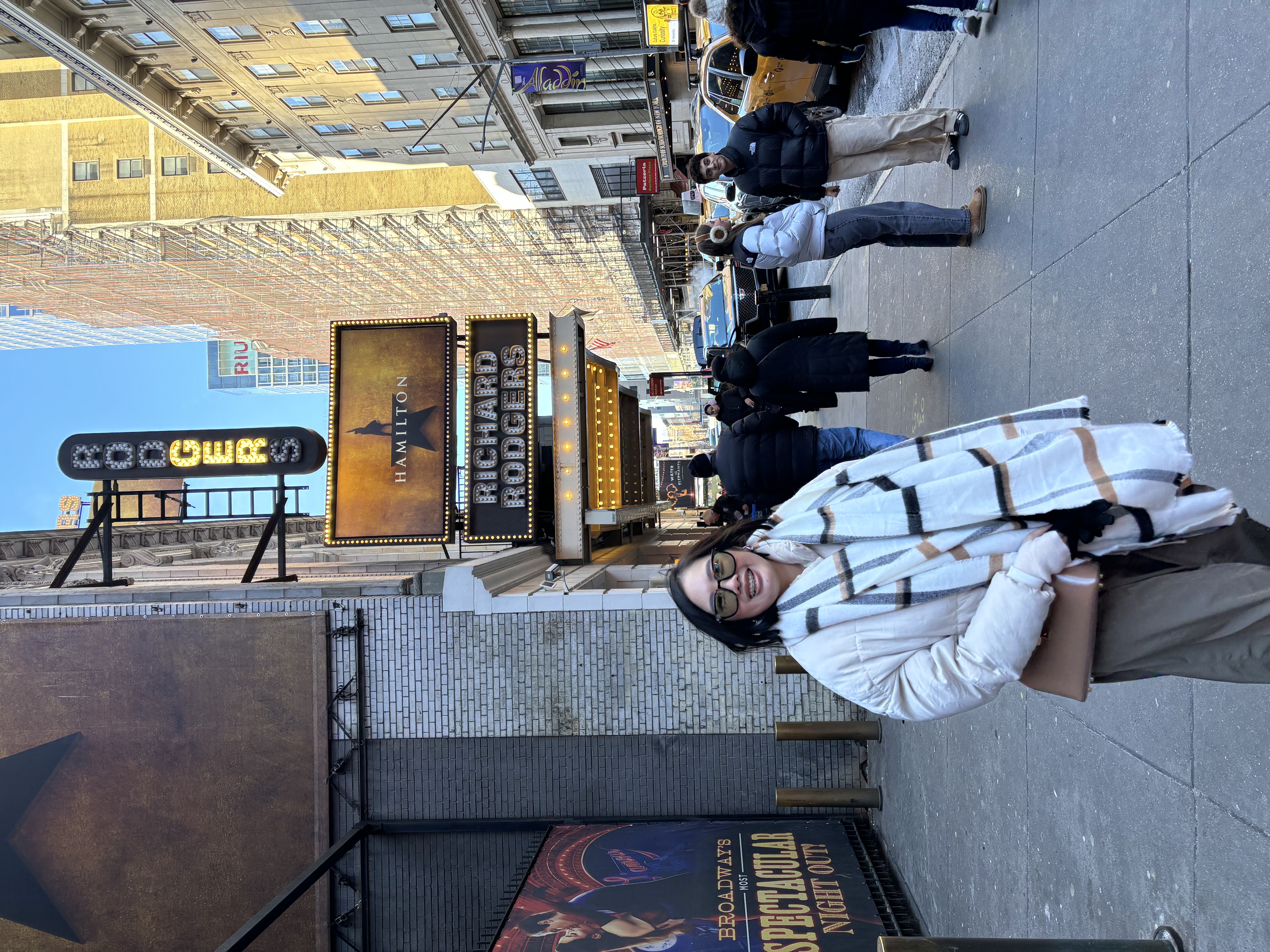 Kwe outside Richard Rodgers Theatre