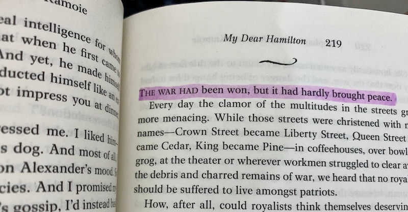 excerpt from My Dear Hamilton book