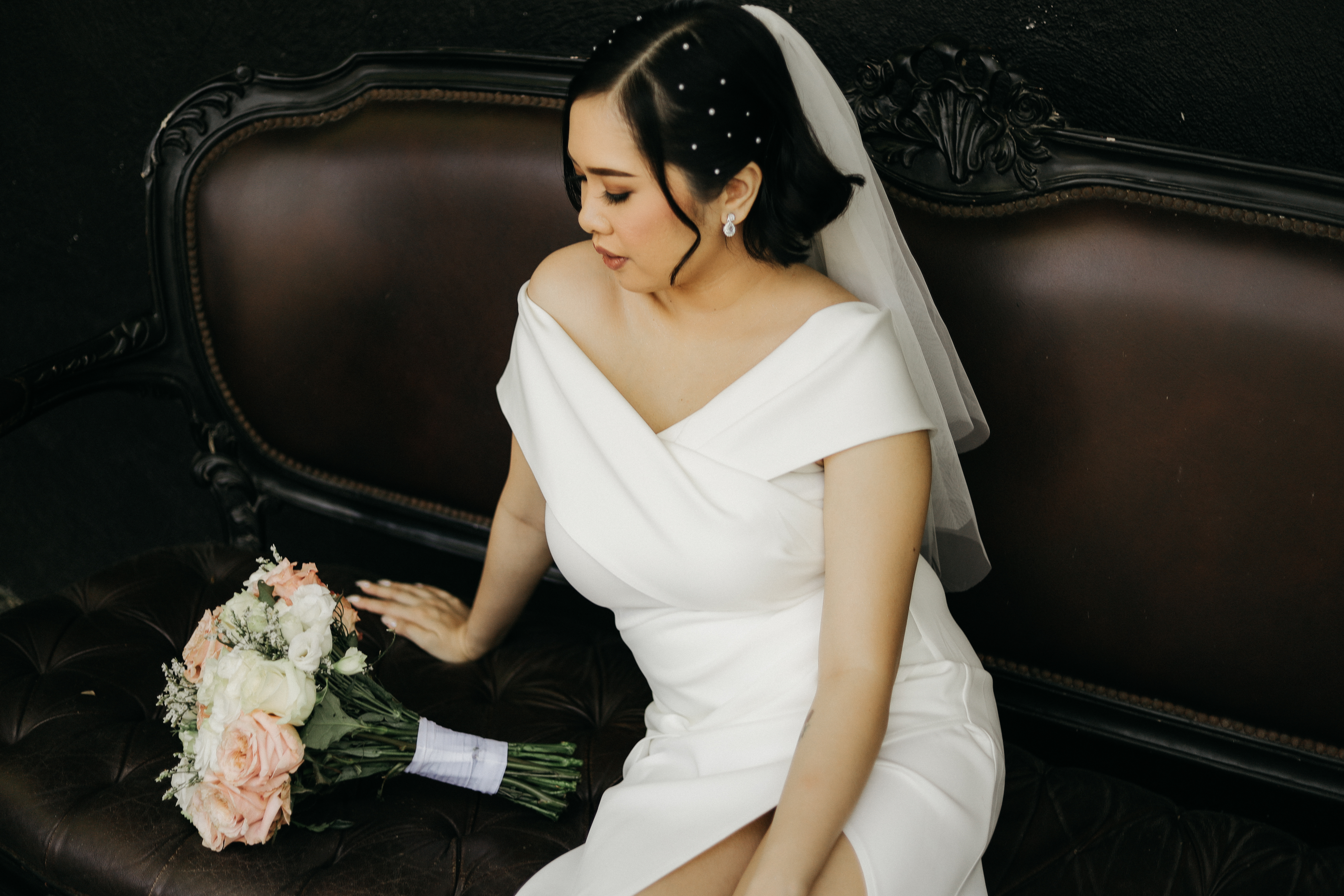 wearing my wedding gown