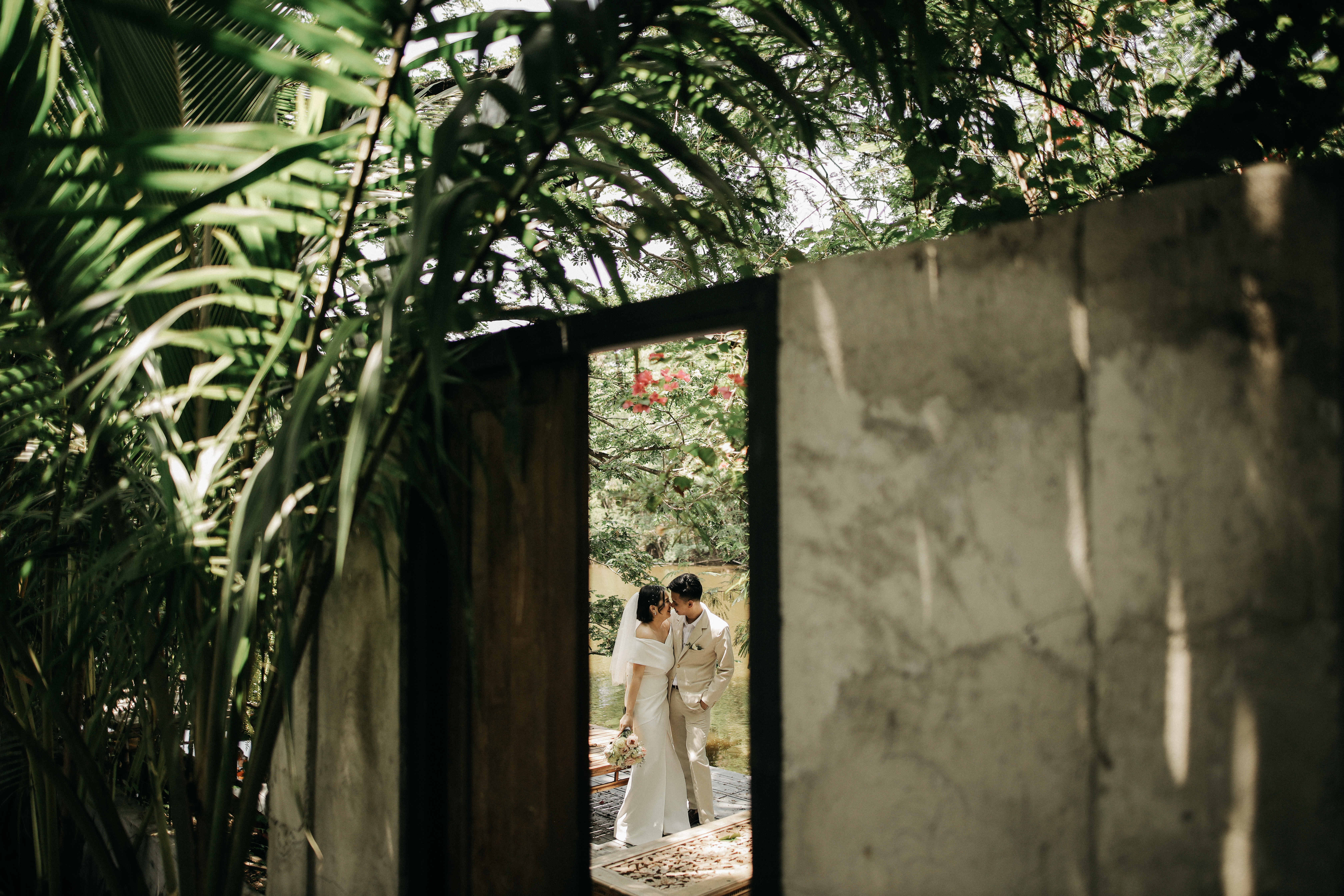 AJ and Kwe on our wedding day