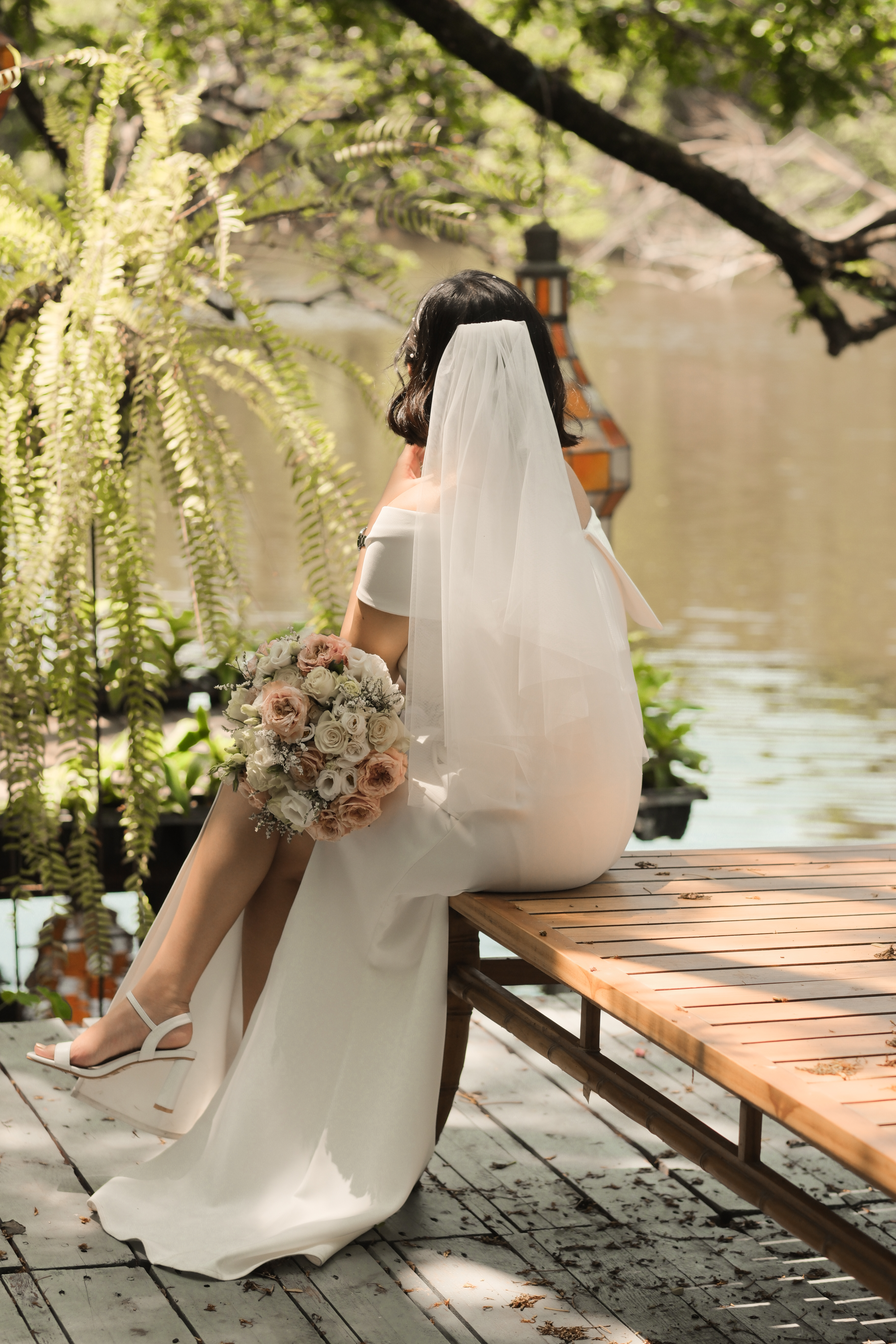 wearing my wedding gown