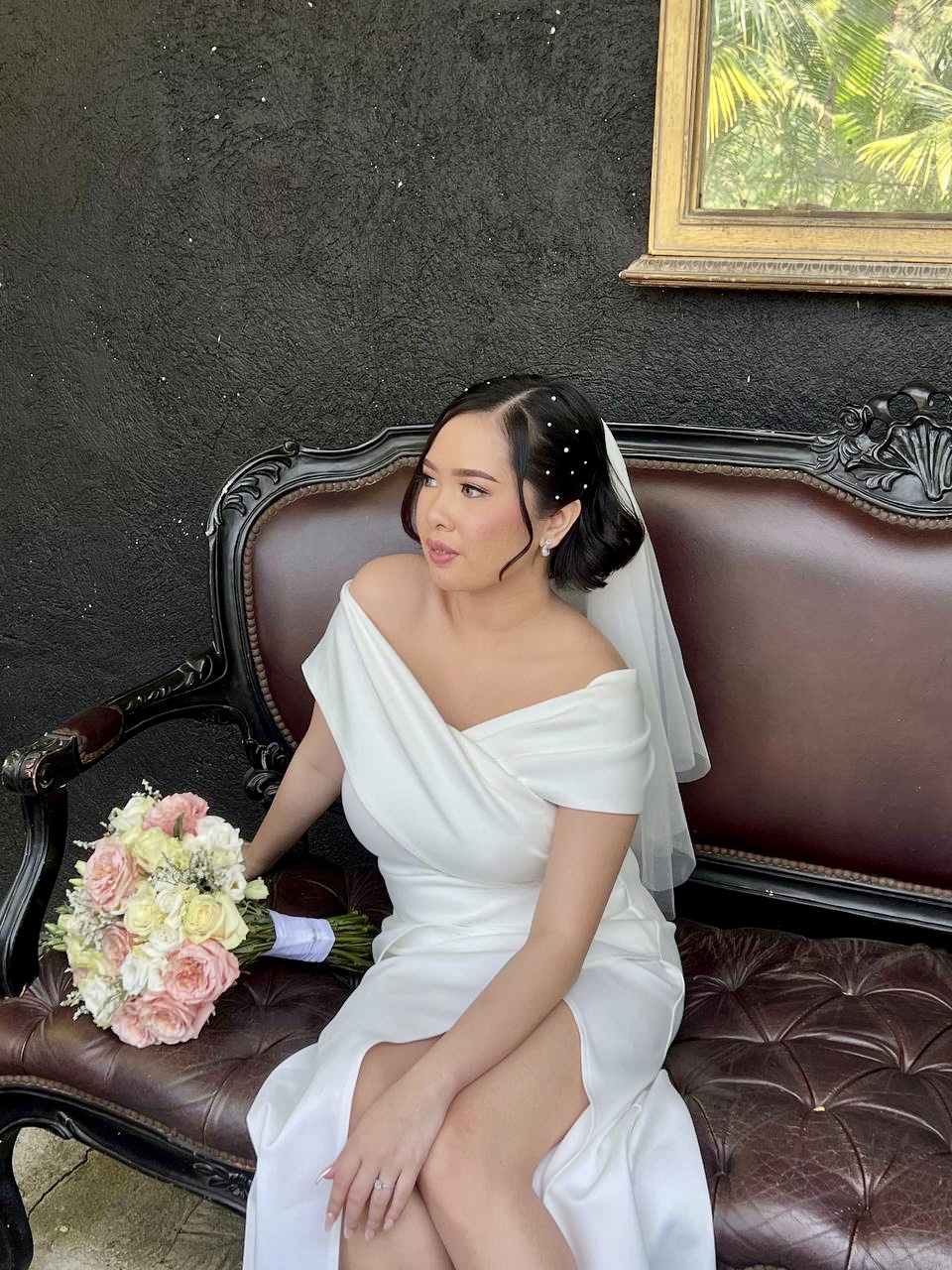 wearing my wedding gown