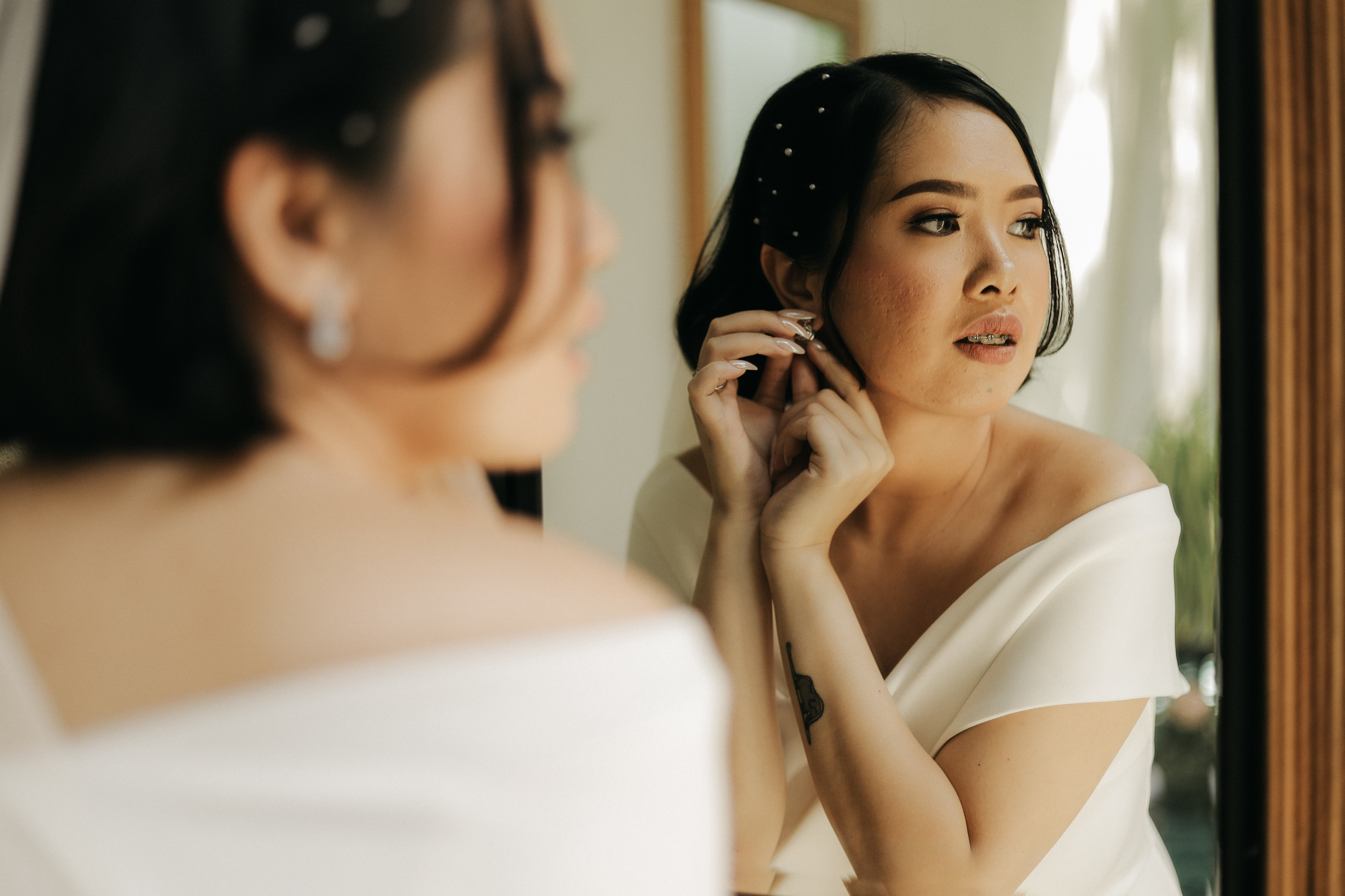 wearing my wedding gown