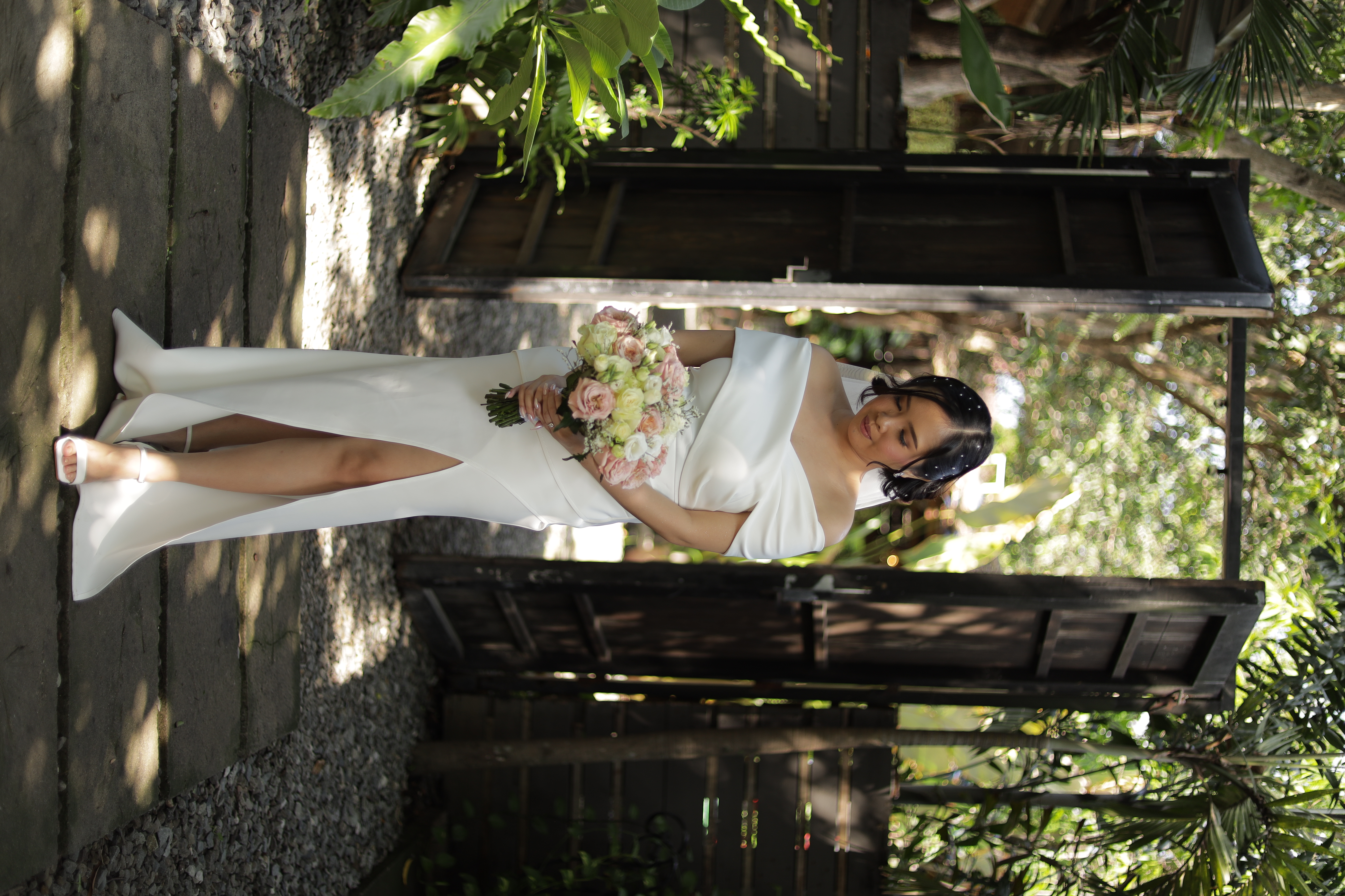 wearing my wedding gown