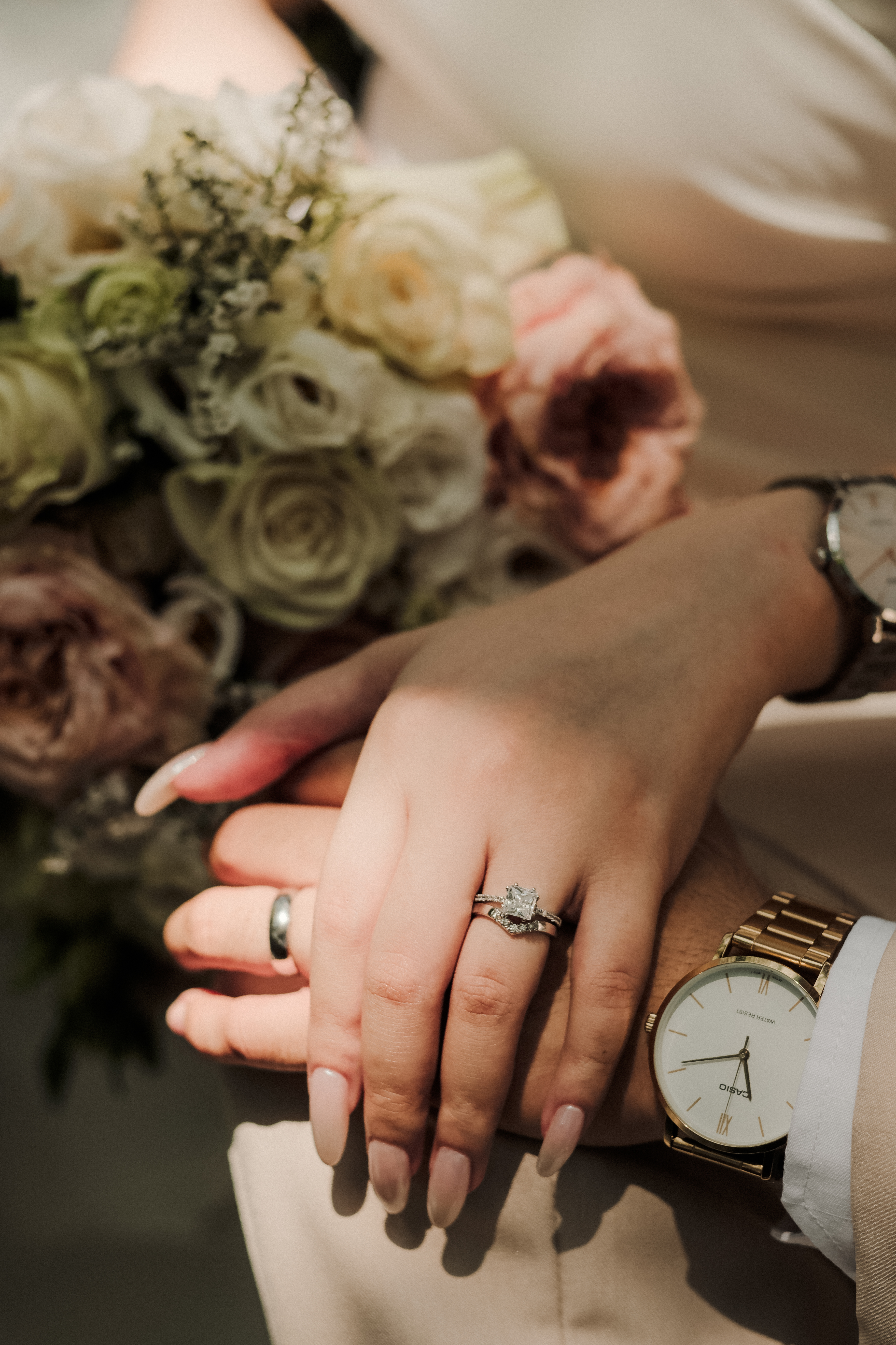 close up wedding rings