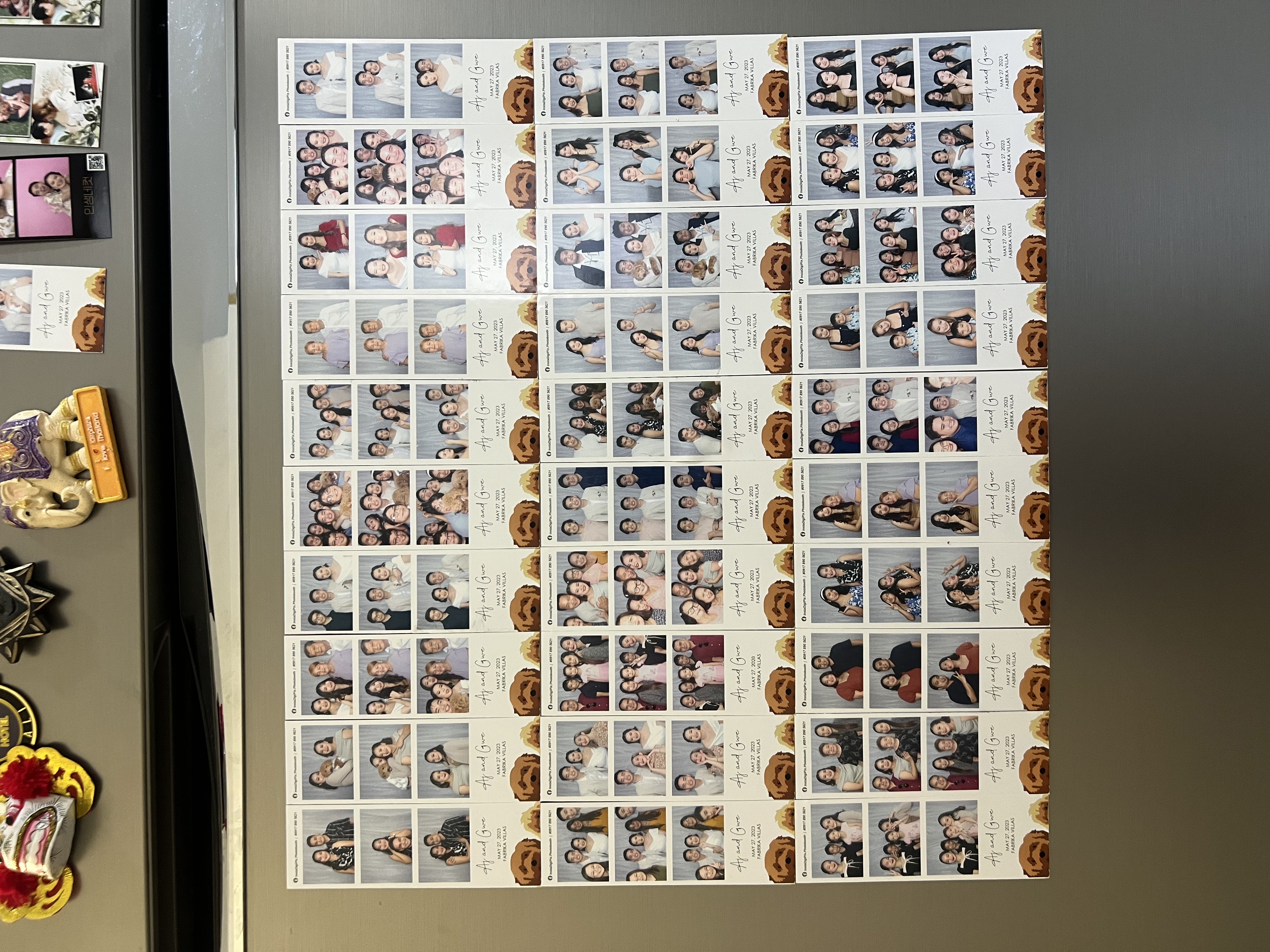 photobooth photos as fridge magnets
